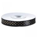 גליל סרט סאטן מנוקד שחור נקודות זהב מיטלי | חנות מקוונת ALONIT