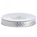 גליל סרט סאטן מנוקד 1 ס"מ 25Y - לבן / נקודות זהב מיטלי | חנות מקוונת ALONIT