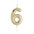 נר מספר זהב מבריק מספר 6 | חנות מקוונת ALONIT
