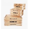 סט 4 קופסאות עץ טבעי HOME 40*27*20 | חנות מקוונת ALONIT