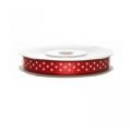 גליל סרט סאטן מנוקד 1 ס"מ 25Y - אדום / לבן | חנות מקוונת ALONIT