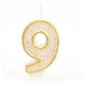 נר ספרה בודד זהב נוצץ - 9 | חנות מקוונת ALONIT