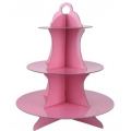 מעמד 3 קומות לעוגה מקרטון ורוד | חנות מקוונת ALONIT