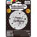 בלון מיילר "24 BOBO יום הולדת שמח הדפסה שחור עם שסתום | חנות מקוונת ALONIT