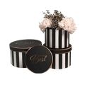 סט 3 עגול שחור + פסים לבנים BEST FOR YOU 26X15 ס"מ | חנות מקוונת ALONIT