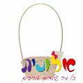 סלסלה קש עגולה לבן + ידית גבוהה 32X15X8 סמ | חנות מקוונת ALONIT