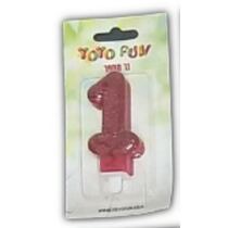 נר מספר 1 אדום נוצץ | חנות מקוונת ALONIT