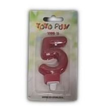 נר מספר 5 אדום נוצץ | חנות מקוונת ALONIT