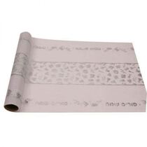 גליל אורגנזה 36 ס"מ 5 מ' מודפס-סמלי פורים-לבן/כסף, фото 