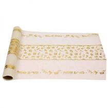 גליל אורגנזה 36 ס"מ 5 מ' מודפס-סמלי פורים-קרם/זהב, фото 