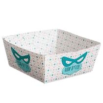 מגש קרטון מודבק 18/18/8 ס"מ-פורים שמח-מסכה טורקיז, фото 