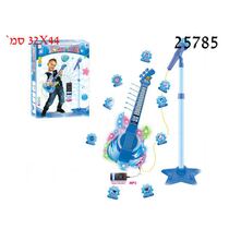 מיקרופון + גיטרה + מעמד כחול + MP3 + אור וקול 32X44 | חנות מקוונת ALONIT