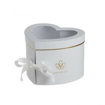 קופסאת קרטון לב 2 קומות +חלון לבן | חנות מקוונת ALONIT