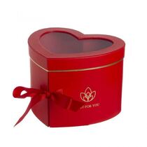 קופסאת קרטון לב 2 קומות + חלון אדום | חנות מקוונת ALONIT