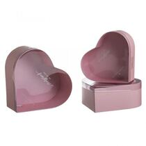 סט 3 קופסאת לב + מכסה שקוף ורוד קטן | חנות מקוונת ALONIT