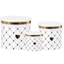 סט 3 קופסאת קרטון פי וי סי מעויין לבן | חנות מקוונת ALONIT