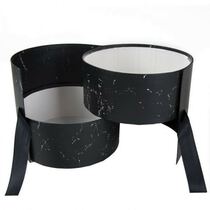 קופסאת קרטון עגול קומותיים + פי וי סי -שחור שיש | חנות מקוונת ALONIT