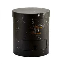 קופסאת קרטון פי וי סי מגירה שחור שיש | חנות מקוונת ALONIT