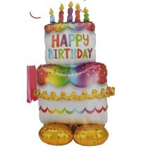 בלון מיילר ניפוח אוויר בצורת עוגת יום הולדת 134 סמ | חנות מקוונת ALONIT