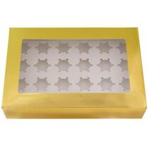 קופסאת קרטון ל 24 קאפקייקס 32/48/10 סמ - זהב | חנות מקוונת ALONIT