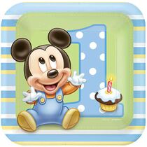 צלחות נייר 20 סמ מרובעות - מיקי מאוס דגם שנה | חנות מקוונת ALONIT