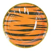 צלחות נייר 20 סמ - ספארי טיגריס עם הטבעת זהב | חנות מקוונת ALONIT