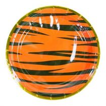 צלחות נייר 23 סמ - ספארי טיגריס עם הטבעת זהב | חנות מקוונת ALONIT