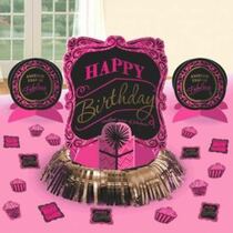 ערכת דקורציה יומולדת ורוד לשולחן 6 חלקים, фото 