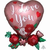 בלון לב פרחים I LOV YOU | חנות מקוונת ALONIT