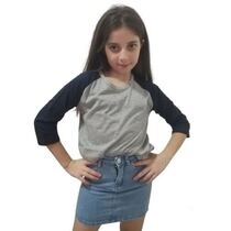 חולצות בית ספר שרוול 3/4 צבע שרוול שונה בנות, фото 