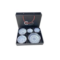 סט יפני 5 כלים מחרסינה כחול קופסאת מתנה | חנות מקוונת ALONIT