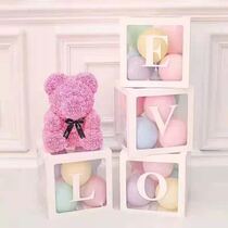 סט 4 קופסאות שקופות 30*30 לבן כיתוב בייבי | חנות מקוונת ALONIT