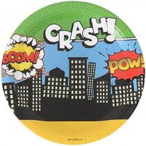 צלחות סט קומיקס גיבורי על 8 יח' בינוני | חנות מקוונת ALONIT