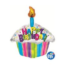 בלון מיילר עוגת יום הולדת עם נר 61 סמ | חנות מקוונת ALONIT