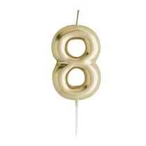 נר מספר זהב מבריק מספר 8 | חנות מקוונת ALONIT