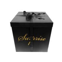 קופסאת הפתעה שחורה מקרטון נפתחת + סרט | חנות מקוונת ALONIT
