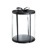 קופסאת פי וי סי PVC עגולה לעוגה + במה + מכסה שחור ק.30 ג.34 ס"מ | חנות מקוונת ALONIT