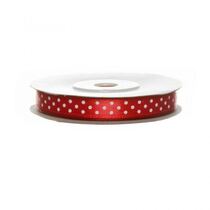 גליל סרט סאטן מנוקד 1 ס"מ 25Y - אדום / לבן | חנות מקוונת ALONIT
