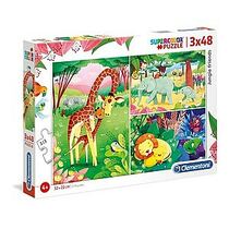 פאזל חברים בג'ונגל 3X48 חלקים סופר קולור | חנות מקוונת ALONIT