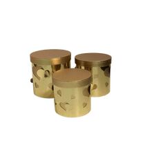 סט 3 עגול זהב + מכסה זהב + לבבות בולטים 20X19 | חנות מקוונת ALONIT