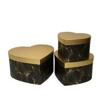 סט 3 לב שחור + עיטור זהב + מכסה זהב 29X15 | חנות מקוונת ALONIT