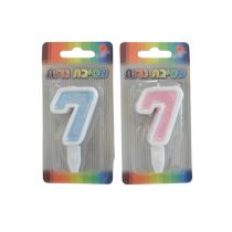 נר מספר 7 נצנץ תכלת / ורוד | חנות מקוונת ALONIT