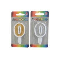 נר מספר 0 נצנץ זהב / כסף | חנות מקוונת ALONIT