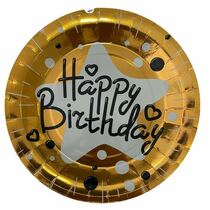 צלחות HB זהב מטאלי 10 יח' | חנות מקוונת ALONIT