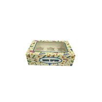 קופסאת ל 6 קאפקייקס 25/17/8 ס"מ - פורים שמח - סמלים קרם | חנות מקוונת ALONIT