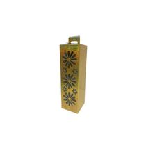 קופסאת קרטון לבקבוק יין 10*10*33 ס"מ - זהב מיטאלי | חנות מקוונת ALONIT