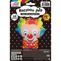 בלון מיילר 10 אינטש ליצן עם פאה מילוי באוויר | חנות מקוונת ALONIT