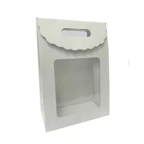 שקית נייר קלאפה + חלון 24/35/10 ס"מ - לבן | חנות מקוונת ALONIT