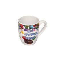 ספל פורצלן + הדפס פנימי יום הולדת שמח + עוגה | חנות מקוונת ALONIT