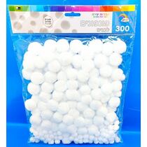 פונפון לבן מעורב גדלים 1.5-3 סמ 300 יח | חנות מקוונת ALONIT